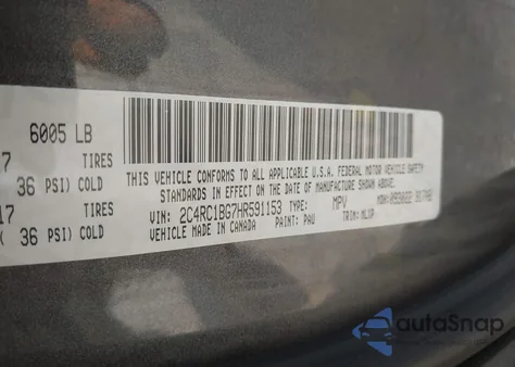 2017 Chrysler Pacifica Touring-L from USA, damaged, VIN 2C4RC1BG7HR591153